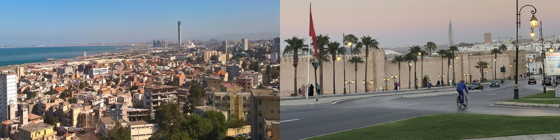 Blick auf die Städte Algier (Algerien) und Rabat (Marokko)