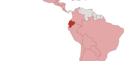 Eine Landkarte von Ecuador.