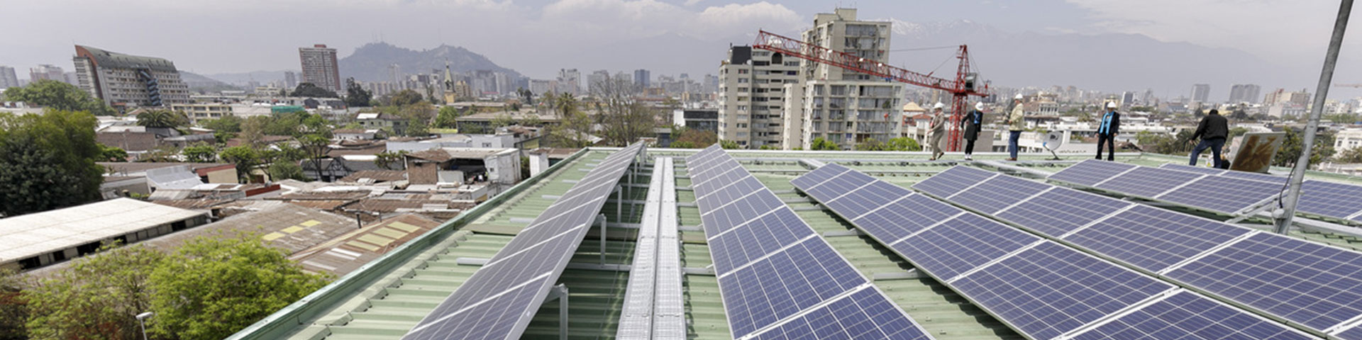 Photovoltaic panels on a factory roof