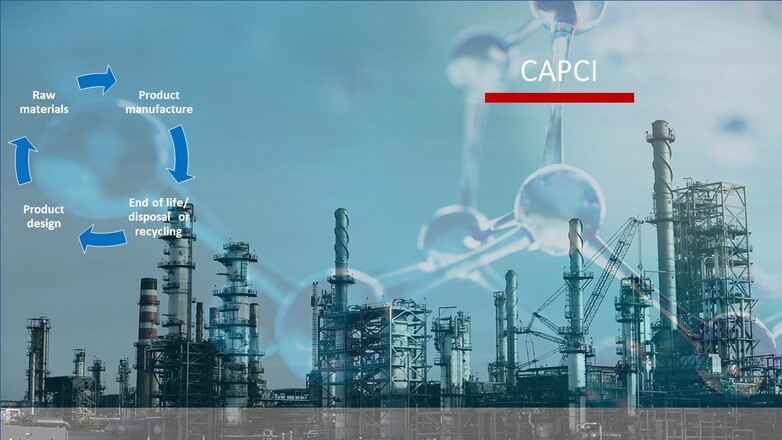 Graphic with chemical industrial plants