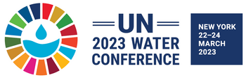 The logo of the UN Water Conference in March 2023