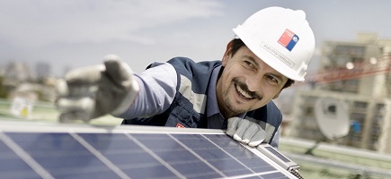 A man with solar panels.
