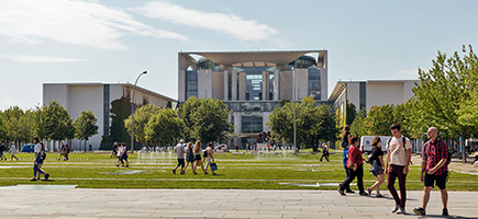A photo of the German Chancellery in Berlin.