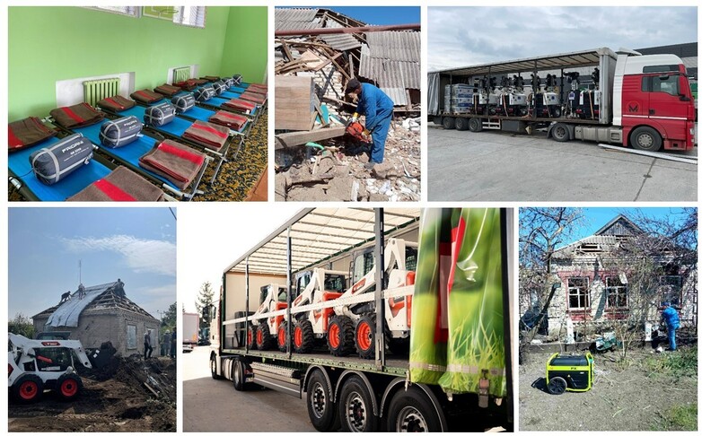 Collage of project activities relating to reconstruction. Copyright: GIZ