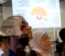 German-Arab Master’s Programmes. Each intake of the four master programmes visits Eschborn to receive information on GIZ and its work. 