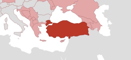 A map with Turkey highlighted in red.