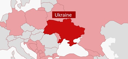 Ukraine is marked on a section of the map.