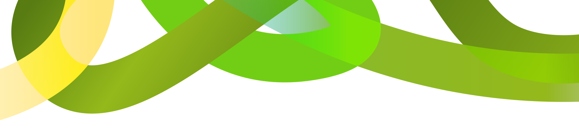 Abstrakte grüne und gelbe Bänder überlappen sich geschwungen und erzeugen einen dynamischen Rahmen