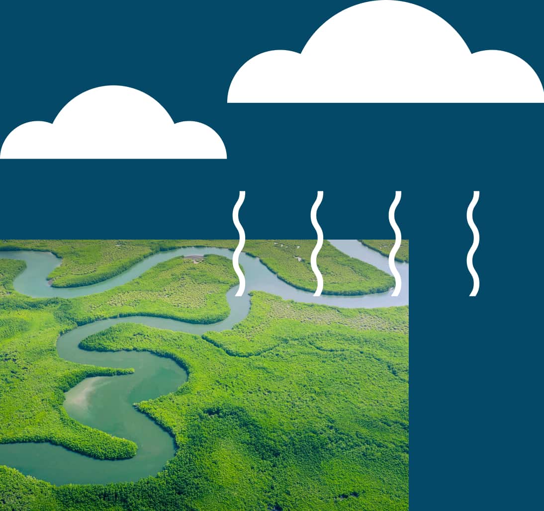 Wolke über geschlängeltem Fluss