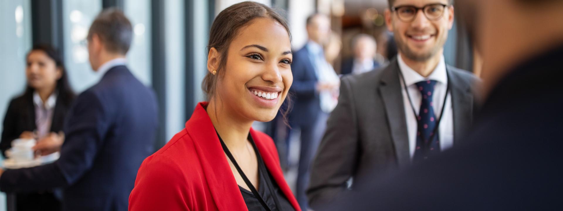 People meet in a professional environment