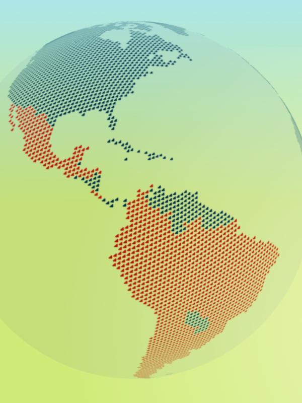 Globus mit Highlight auf Lateinamerika