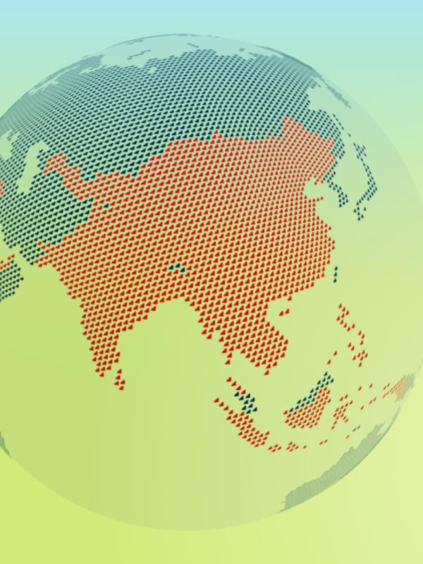 Globus mit Highlight auf Asien