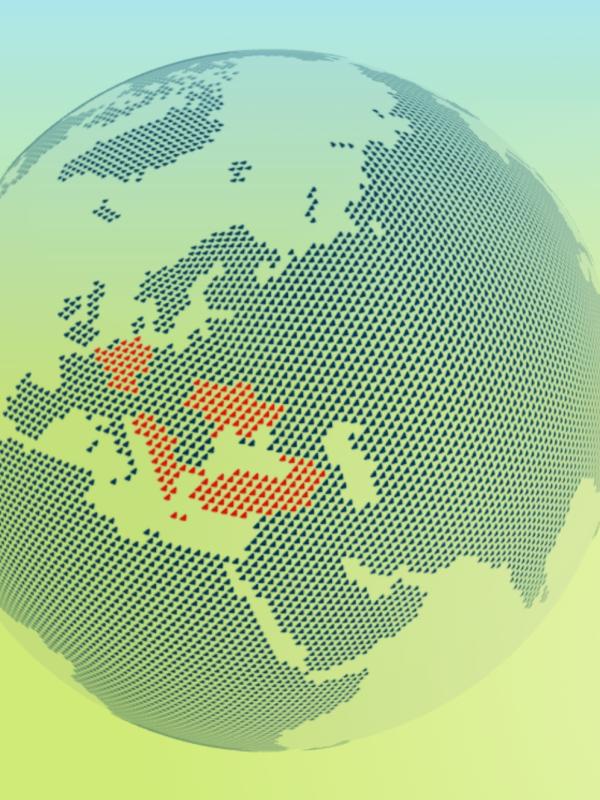 Globus mit Highlight Europa