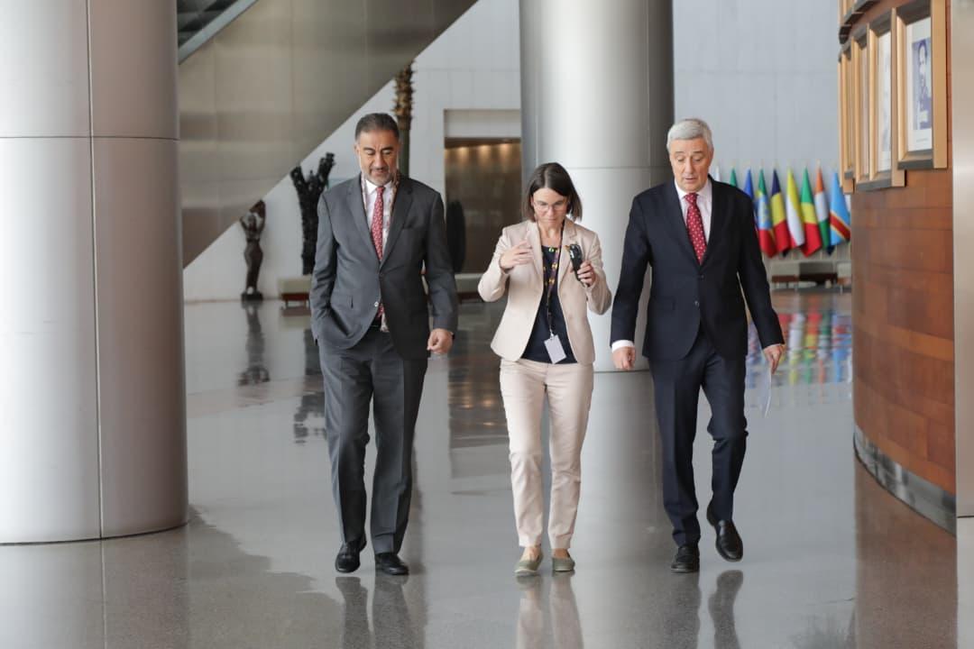 From left to right: H.E. Ambassador Fathallah Sijilmassi, Director-General of the AUC; H.E. Birgit Pickel, Director-General Africa at the German Ministry for Economic Cooperation and Development ( BMZ); H.E. Ambassador Javier Niño Pérez, Head of the European Union Delegation to the AU.