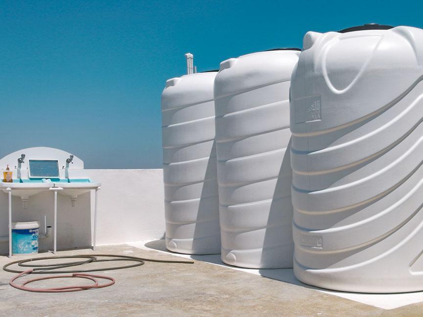 Water canisters on the roof