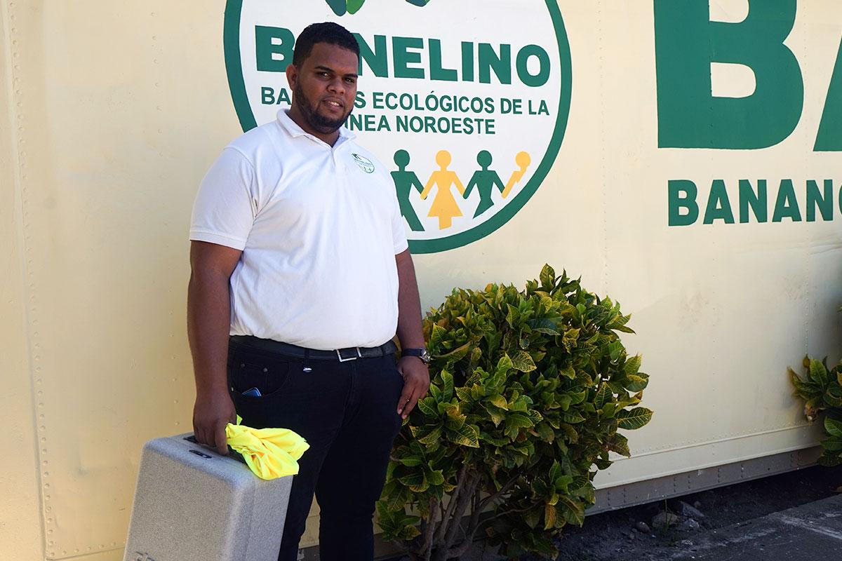 Drone pilot Daniel Gil controls the aircraft that records plant diversity.