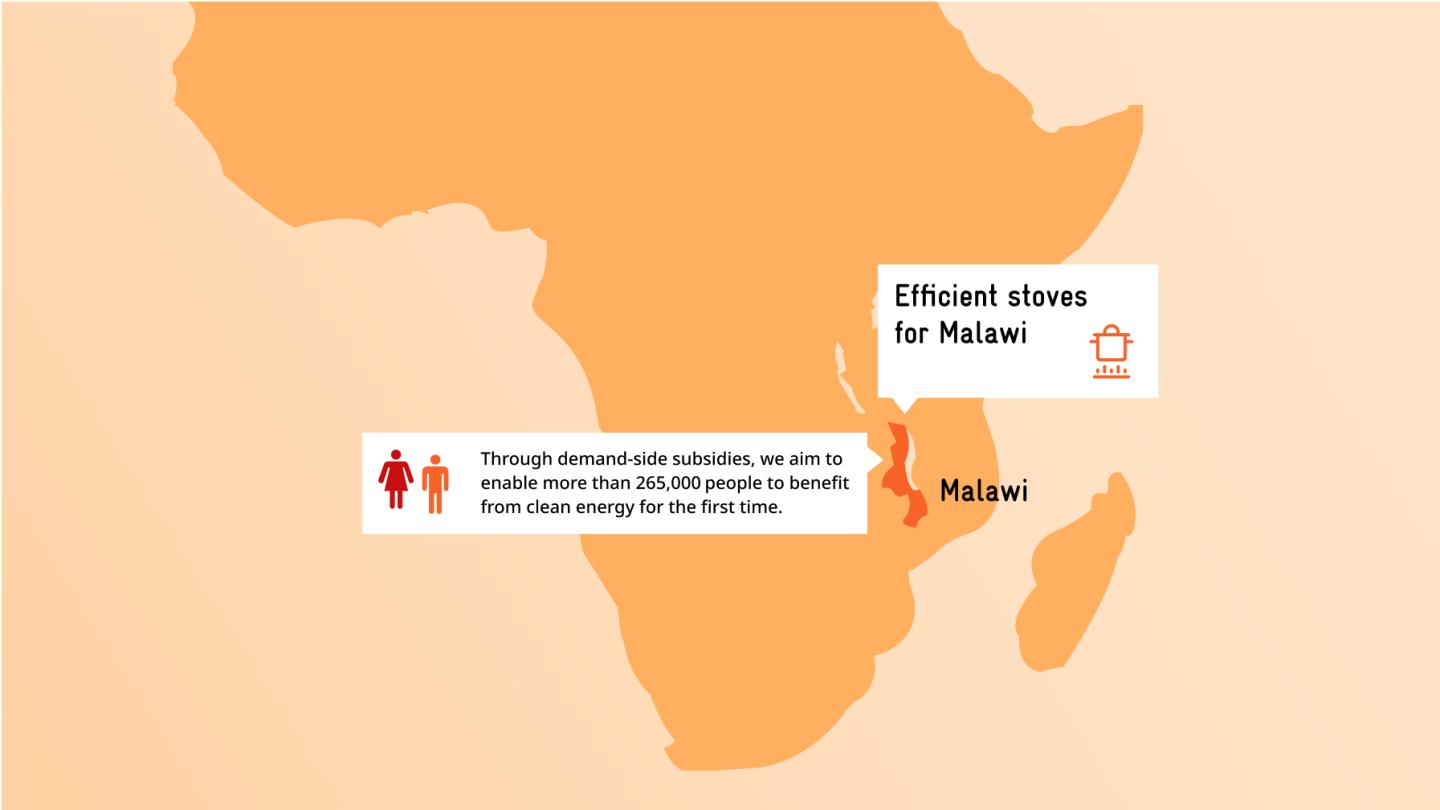 Graphic: A map showing the continent of Africa; Malawi is highlighted in a different colour.
