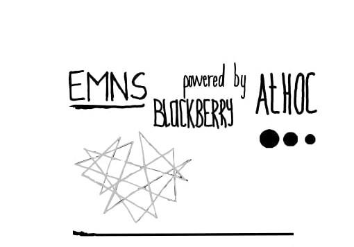 Slide saying "EMNS powered by Blueberry AtHoc"