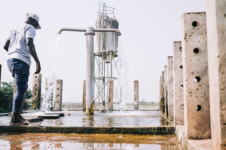 Lake Togbadji near Dogbo, which is home to fish farms.