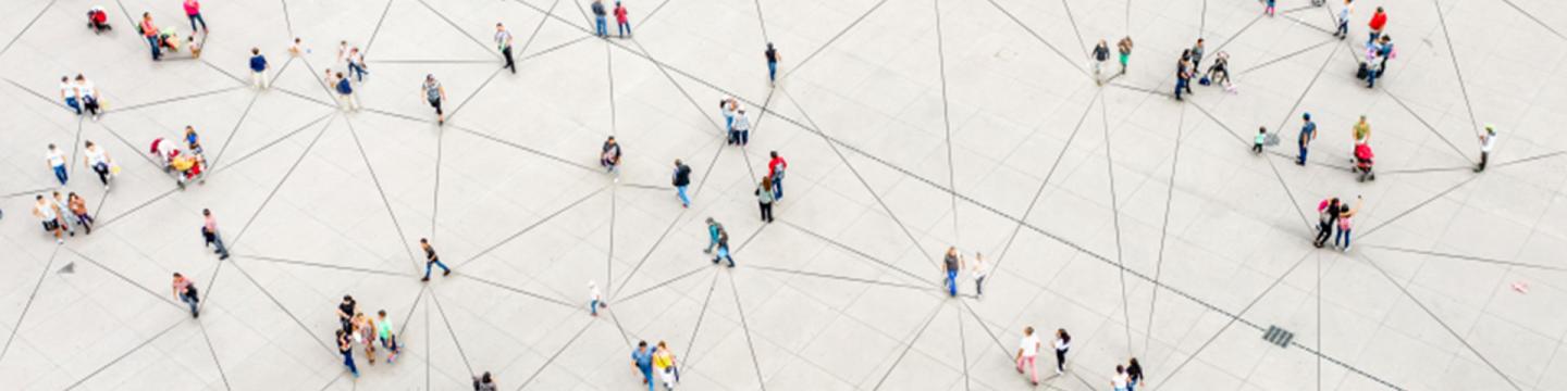 Symbolfoto von Menschen und Netzwerken.