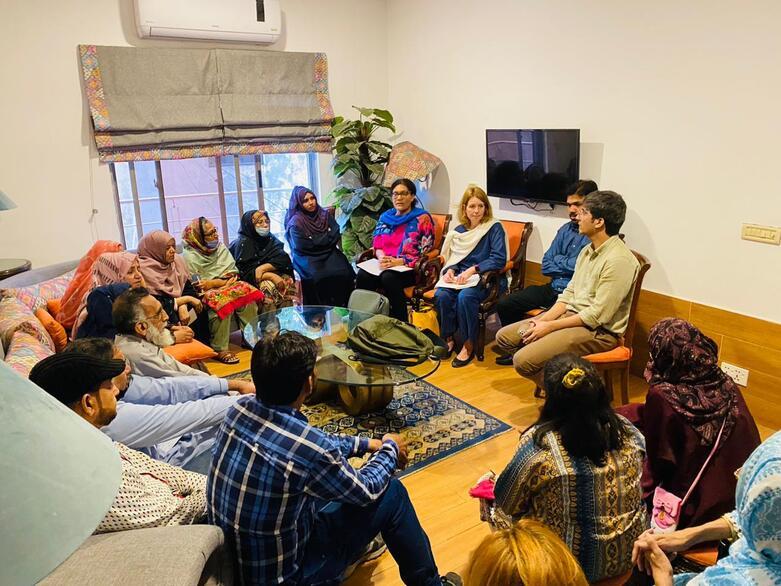 Participants in soft skills training are seen at the GIZ organized sessions with vulnerable group.