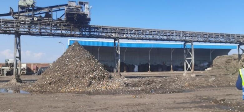 Piled up waste is being recycled.