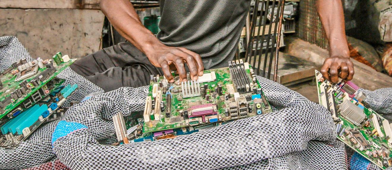 Electronic waste is sorted