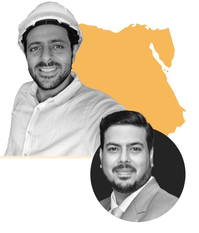 Ein Selfie und ein Porträt von 2 Personen