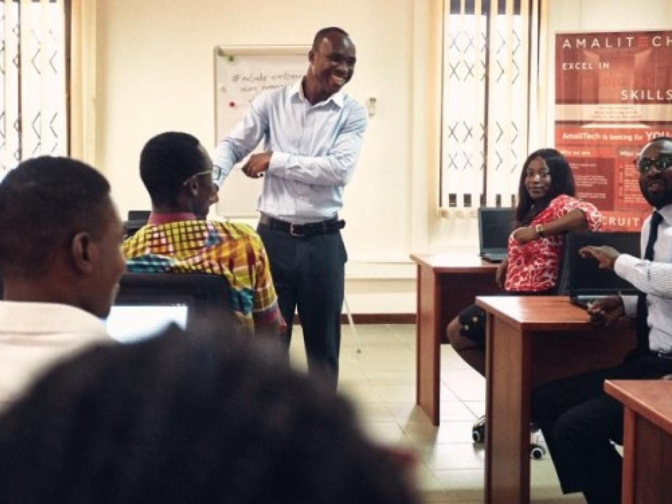 Young IT talents are being prepared in Ghana and Ruanda to work for German clients of IT software company AmaliTech.