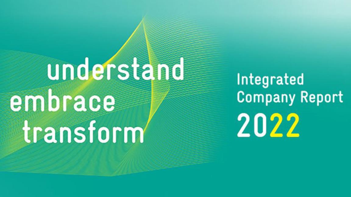 Graphic for the integrated company report 2022 with the motto "understand, embrace, transform".