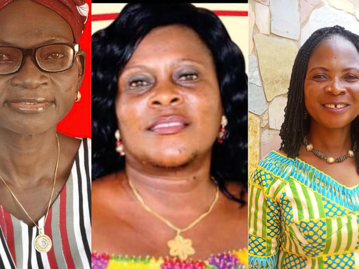 Portraitbilder dreier ghanaischer Frauen.