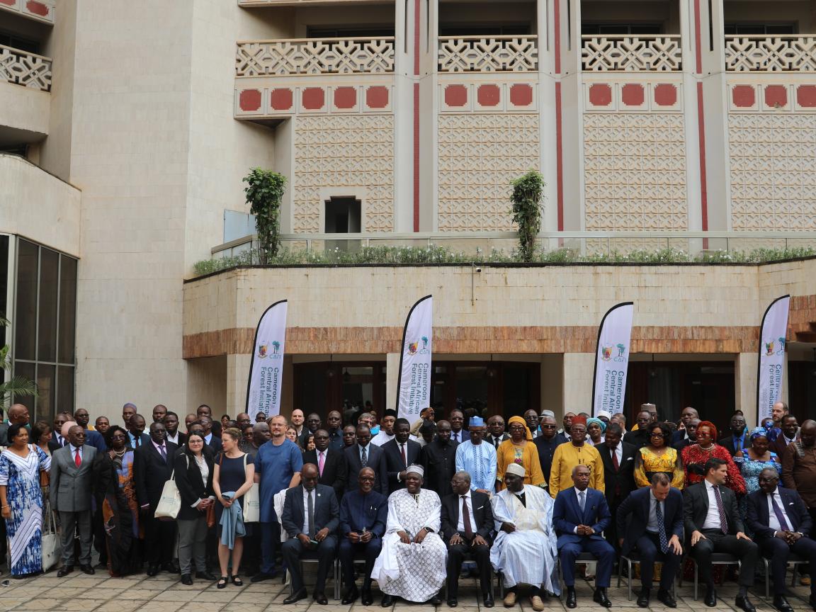 A group picture of an event of the "Cameroon Central African Forest Initiative".