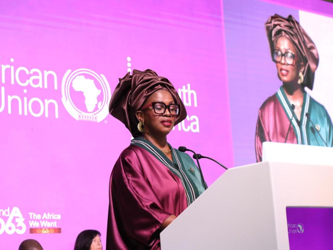 H.E. Ms. Lerato Mataboge, AU Commissioner for Infrastructure and Energy, speaking during the African Union Specialised Technical Committee on Transport, Transcontinental and Interregional Infrastructure, Energy and Tourism 