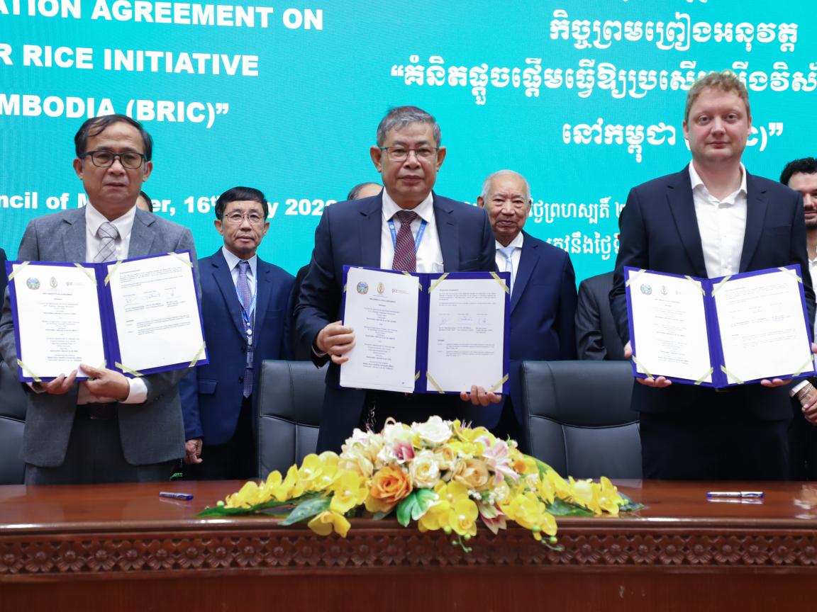 Signing of the BRIC Implementation Agreement Strengthens Cooperation for Sustainable Rice Systems in Cambodia