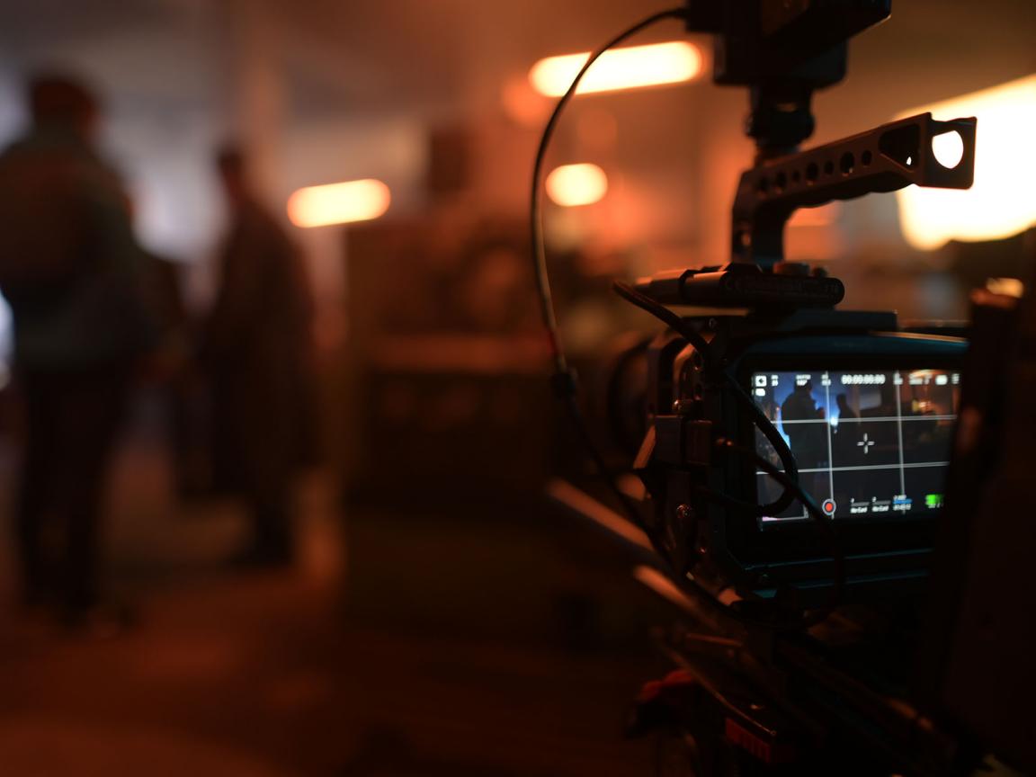 Eine Kamera ist auf mehrere Menschen gerichtet und filmt die Szene. 