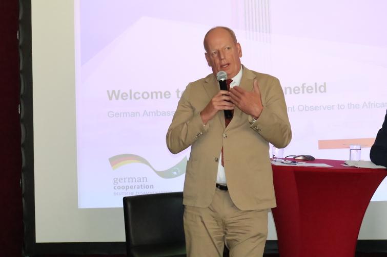 Botschafter Hanefeld spricht bei der GIZ Afrikanische Union Jahresplanung 2025