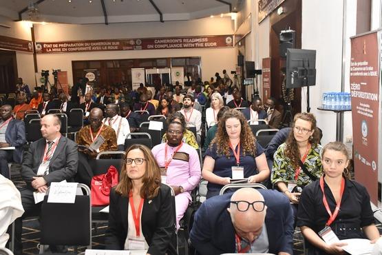 In einem großen Raum sitzen viele Menschen auf Stühlen