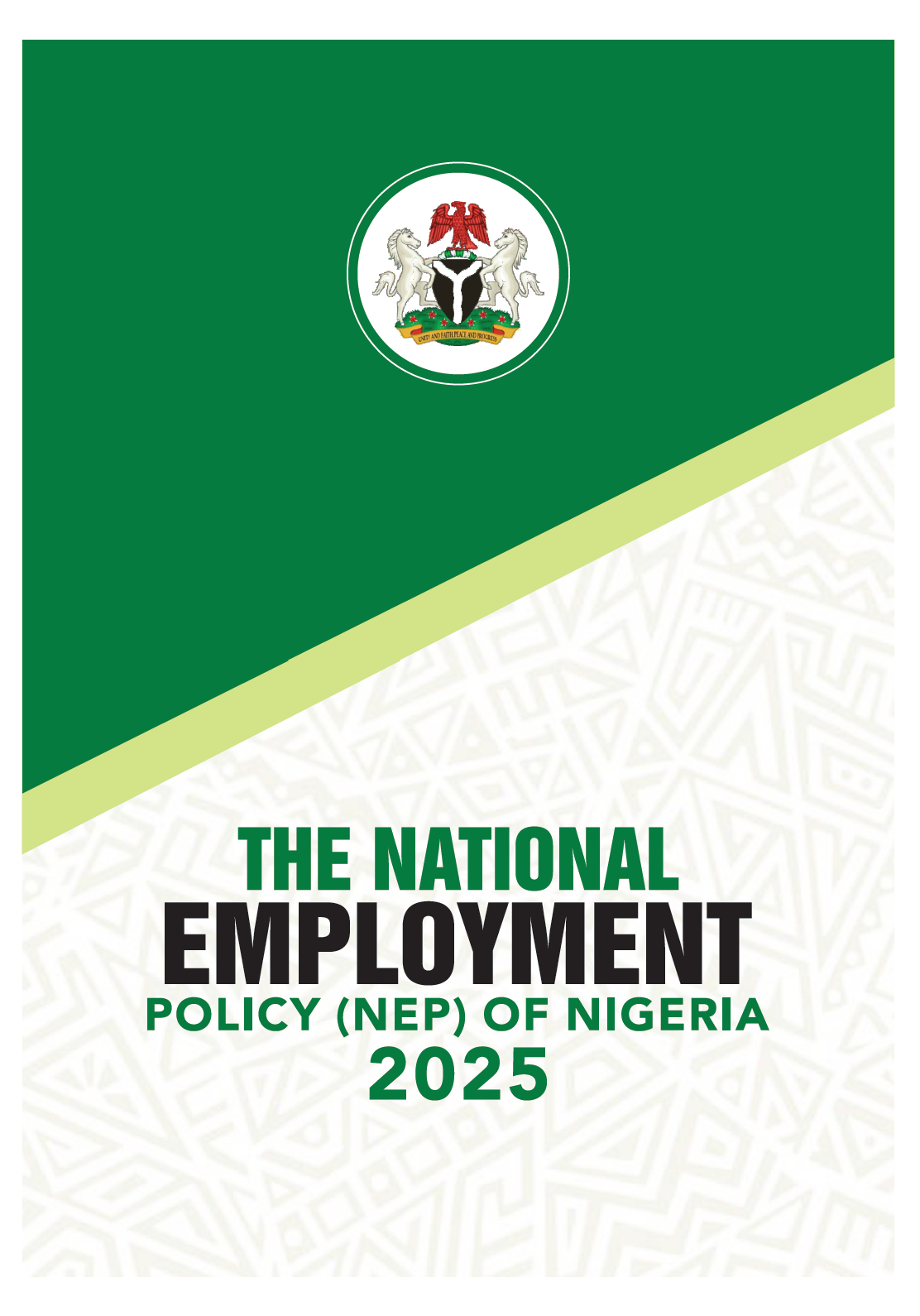 Cover Page of the National Employment Policy of Nigeria