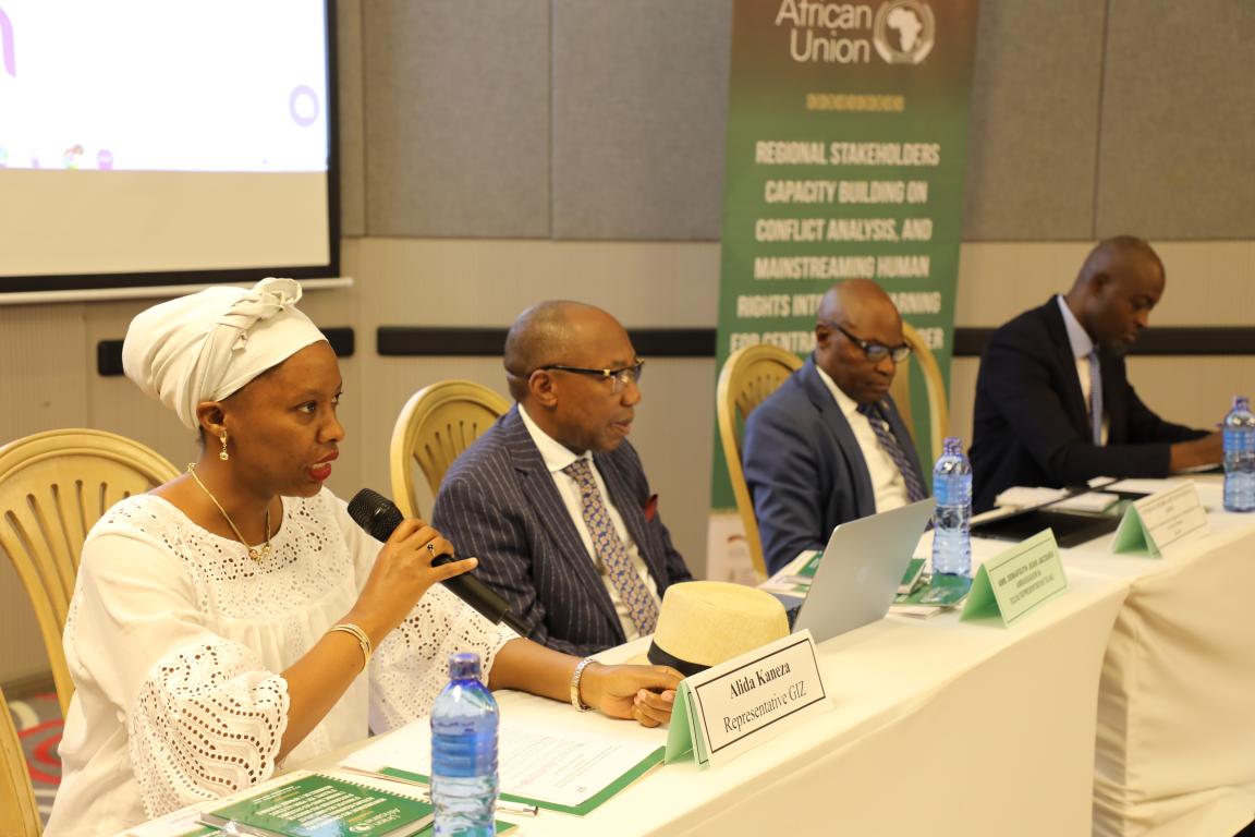 Alida Kaneza delivers the opening remarks at the training workshop’s opening session