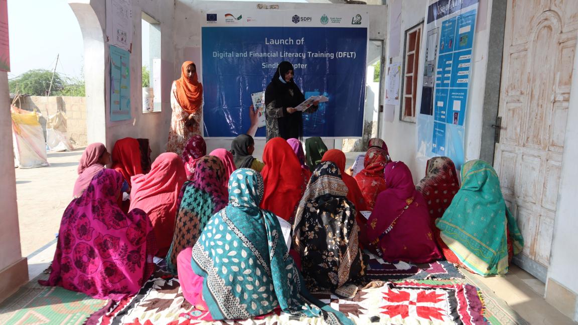 Group of women attending a training on digital financial literacy