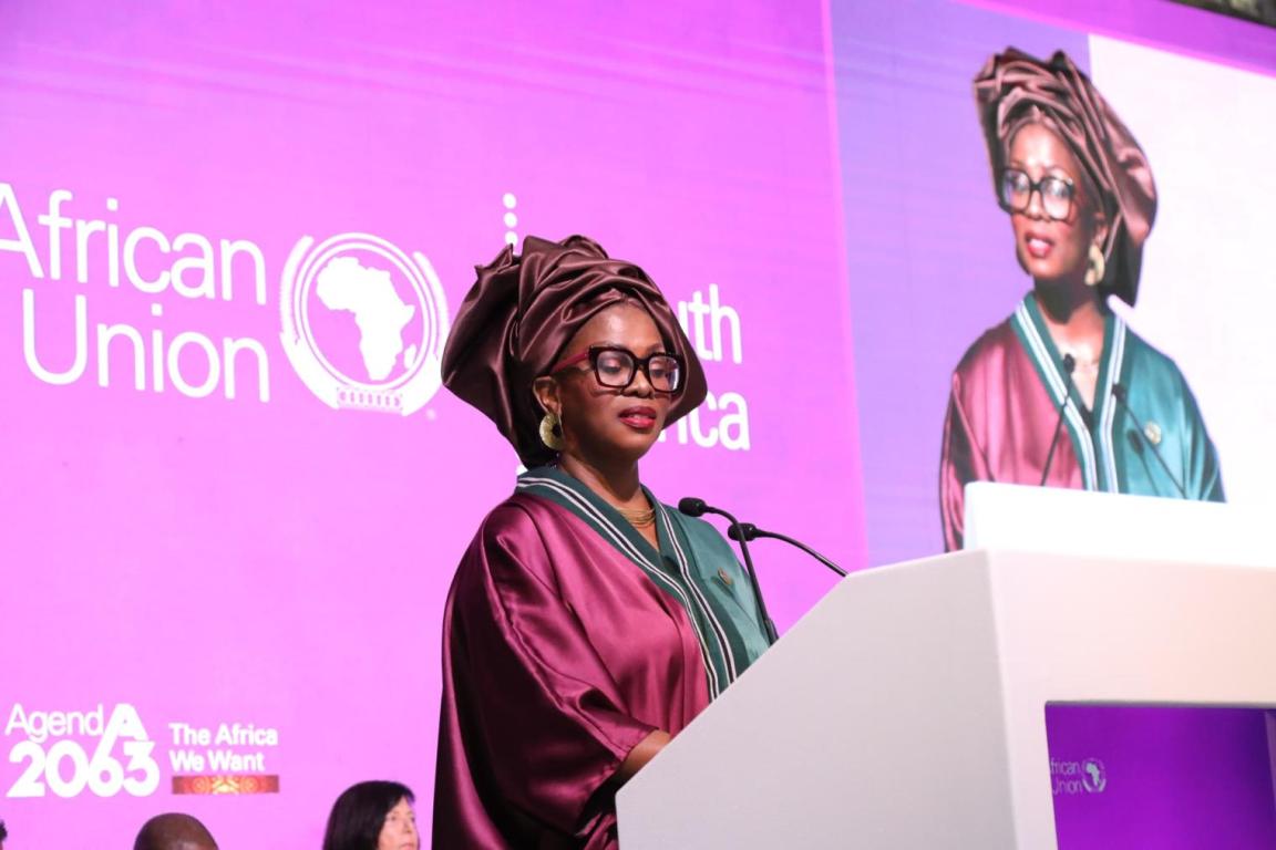 H.E. Ms. Lerato Mataboge, AU Commissioner for Infrastructure and Energy, speaking during the African Union Specialised Technical Committee on Transport, Transcontinental and Interregional Infrastructure, Energy and Tourism 