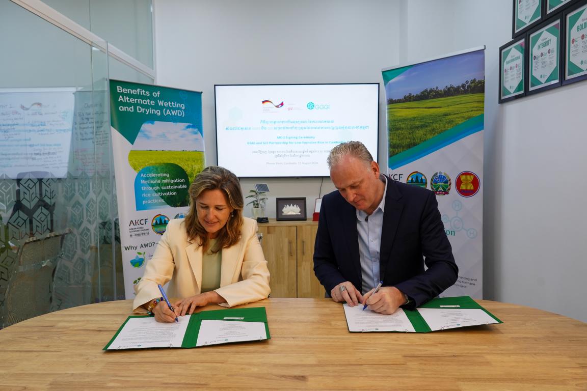 GIZ and GGGI signed MoU for low-emission rice production