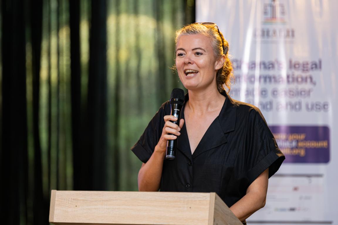 A representative giving a keynote address
