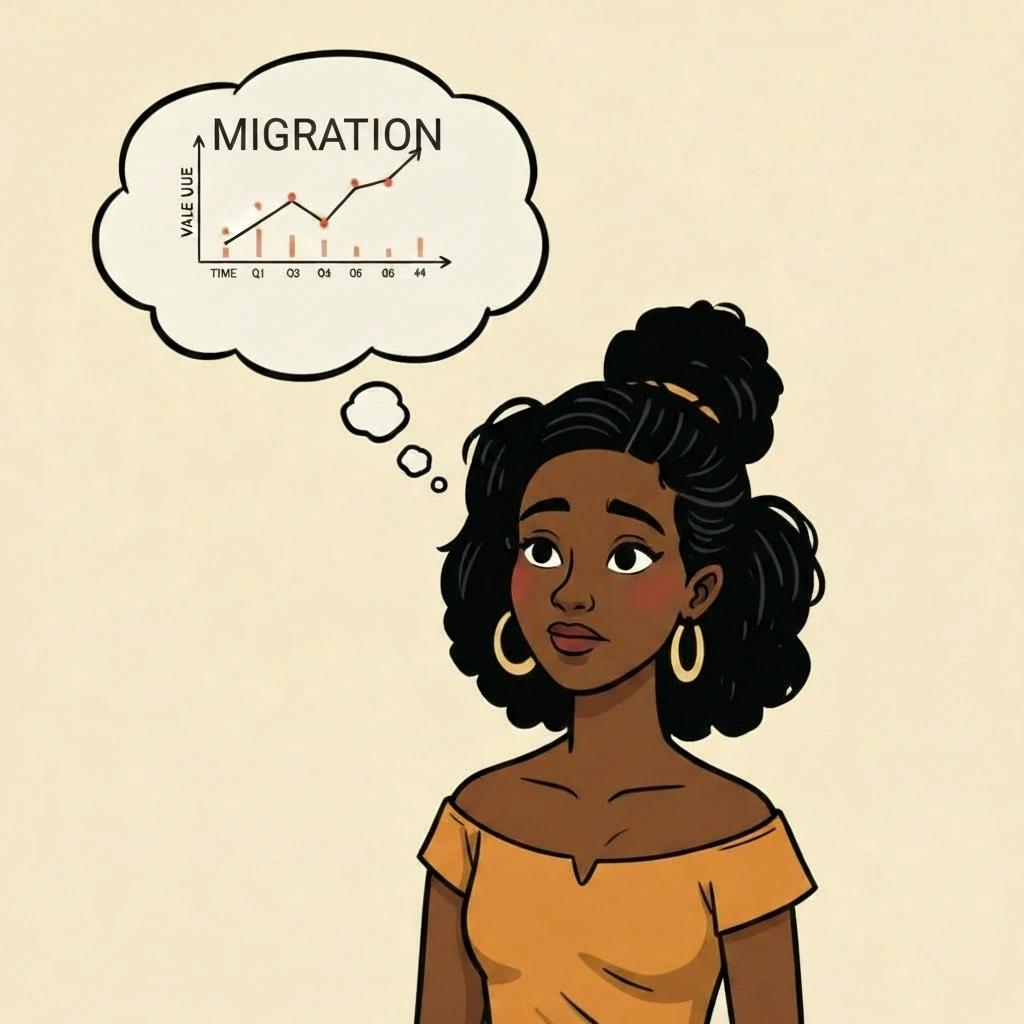Illustration of a woman thinking 