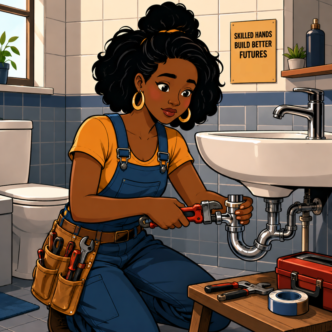 a woman at maintenance
