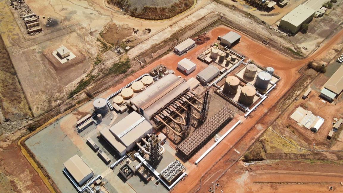 Aerial view of an industrial plant in Senegal