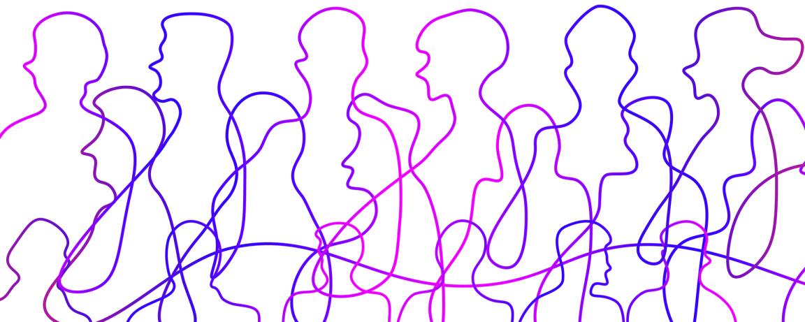 Grafik von Menschen im Stil Oneline