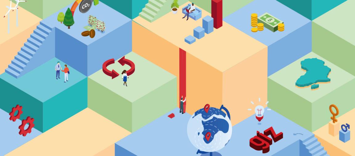 Verschieden farbige Blocke aufeinander gestapelt