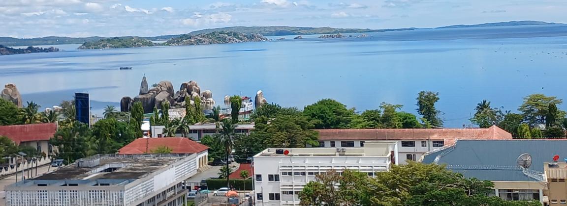 Blick auf die tansanische Stadt Mwanza am Victoriasee.