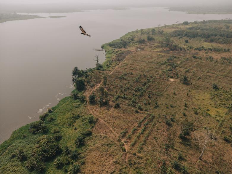 Le lac Togbadji dans la région de Dogbo, site d’élevage de poissons .